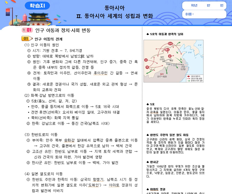 동아시아사_Ⅱ. 동아시아 세계의 성립과 변화